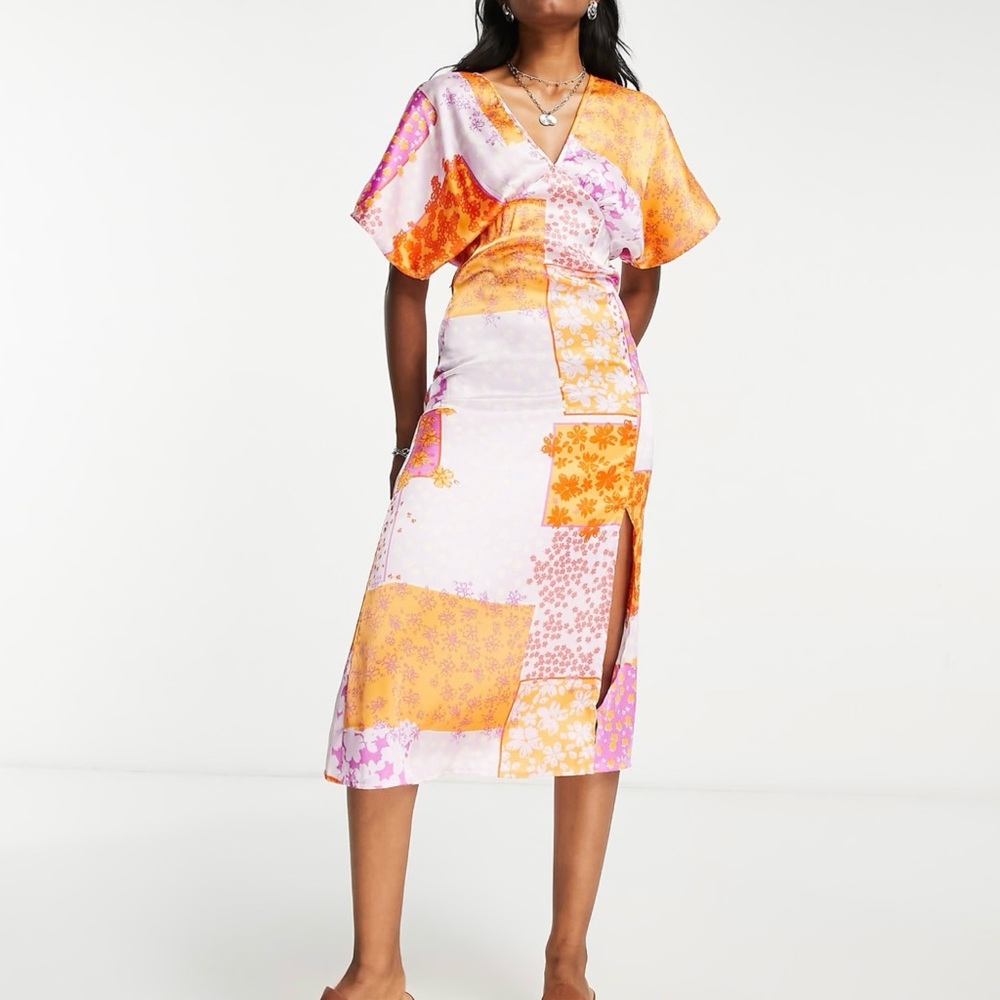 ASOS Vibrant Patchwork Midi Dress